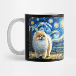 Starry Pomeranian Dog Portrait - Pet Portrait Mug